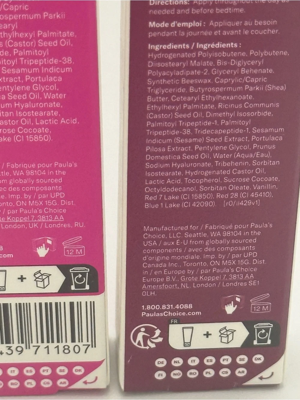 Paula’s Choice Pro-Collagen Peptide Plumping Lip Gloss Balm Duo Pink Plum 2-Pc